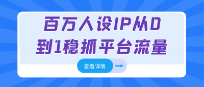 百万人设IP从0到1稳抓平台流量